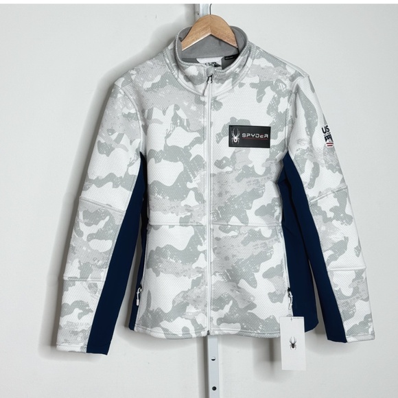 NWT Spyder USA Ski Team Jacket Fleece Encore USA Olympic Motif Red White Blue XL - Picture 4 of 16